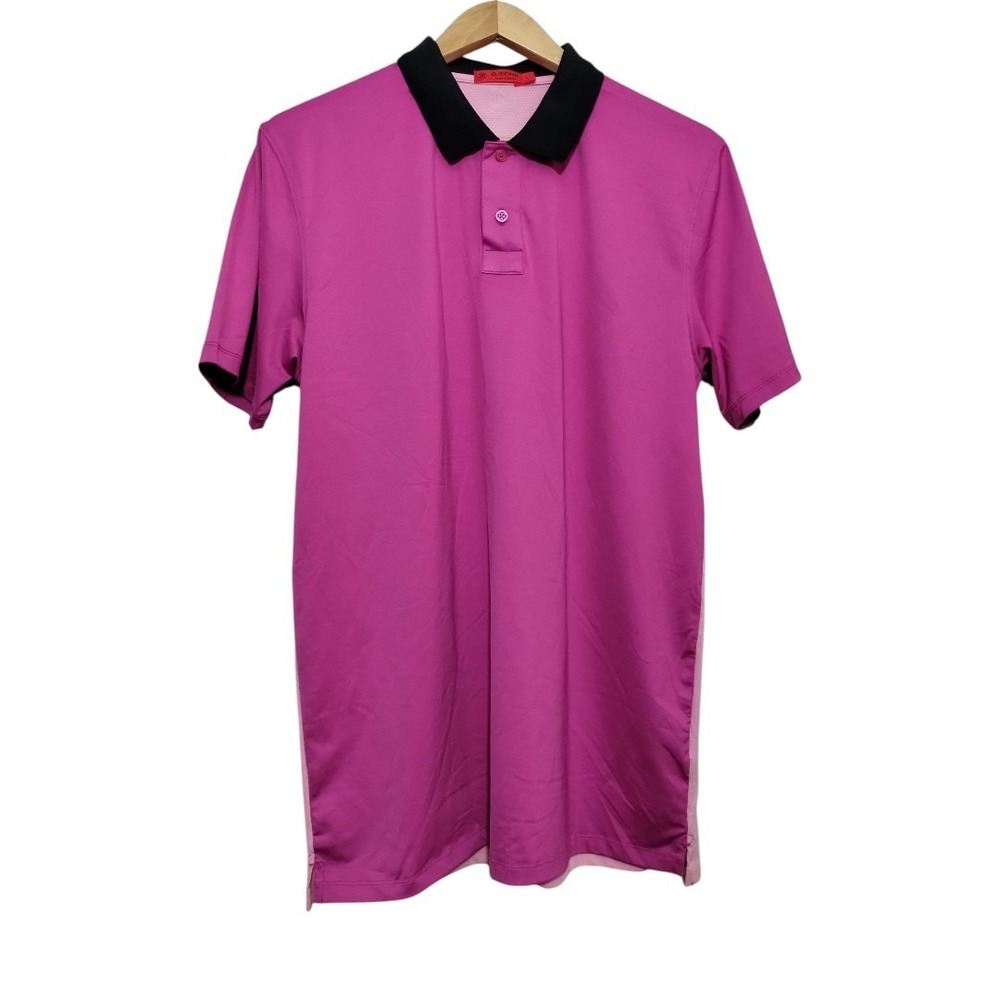 G/Fore Golf Polo Shirt Men's L Performance Pink Stretch Color‎ Block Preppy